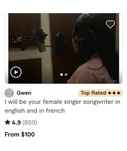 Fiverr professional female singer gig
