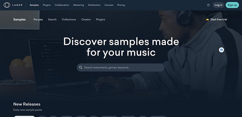LANDR Loops and Samples Website 